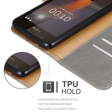 Nokia 1 2018 Plånboksfodral Skal (Brun)