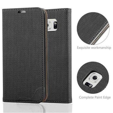 Samsung Galaxy S6 EDGE Plånboksfodral Skal (Svart)