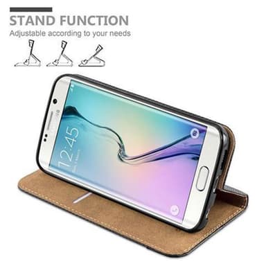 Samsung Galaxy S6 EDGE Plånboksfodral Skal (Svart)