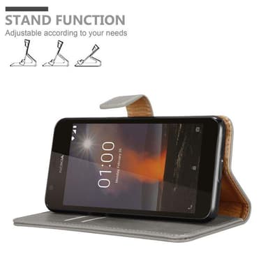 Nokia 1 2018 Plånboksfodral Skal (Brun)