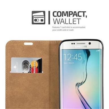 Samsung Galaxy S6 EDGE Plånboksfodral Skal (Svart)