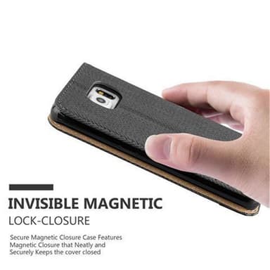 Samsung Galaxy S6 EDGE Plånboksfodral Skal (Svart)