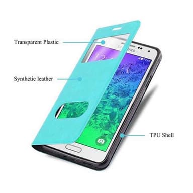 Samsung Galaxy ALPHA Plånboksfodral Skal (Turkos)