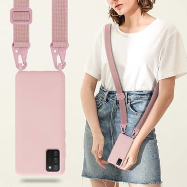 Samsung Galaxy A02s Skal Fodral Kedja (Rosa)