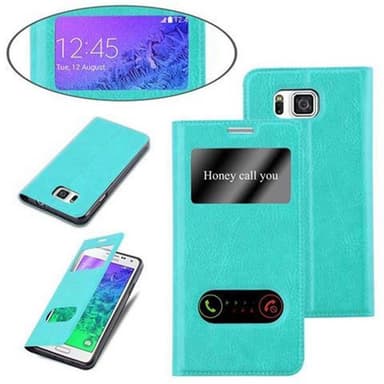 Samsung Galaxy ALPHA Plånboksfodral Skal (Turkos)