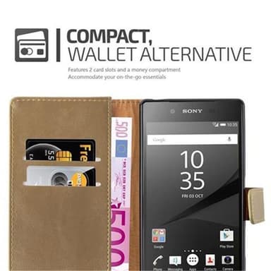 Sony Xperia Z5 Plånboksfodral Skal (Brun)