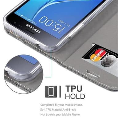 Samsung Galaxy J3 2016 Plånboksfodral Skal (Grå)