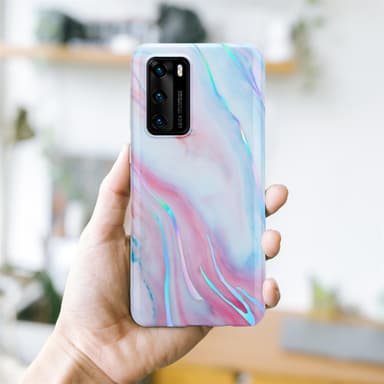 Huawei P40 Plånboksfodral Skal (Vit)