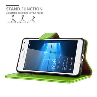 Nokia Lumia 650 Plånboksfodral Skal (Grön)