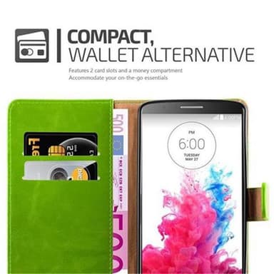 LG G3 Plånboksfodral Skal (Grön)