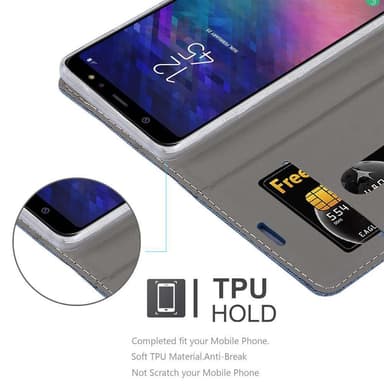 Samsung Galaxy A6 PLUS 2018 Plånboksfodral Skal (Blå)