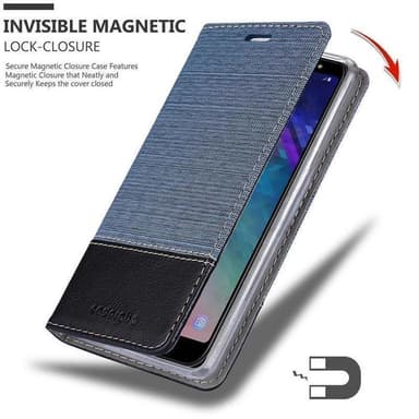 Samsung Galaxy A6 PLUS 2018 Plånboksfodral Skal (Blå)