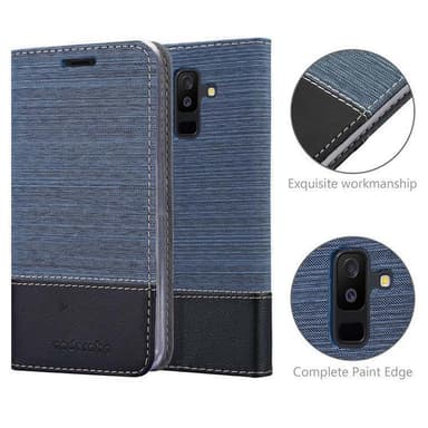 Samsung Galaxy A6 PLUS 2018 Plånboksfodral Skal (Blå)
