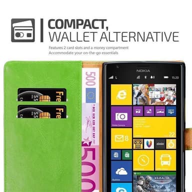 Nokia Lumia 1520 Plånboksfodral Skal (Grön)