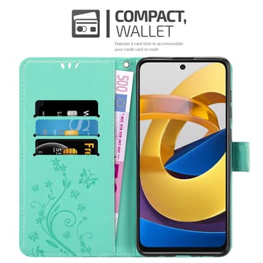 Xiaomi POCO M4 PRO 5G Plånboksfodral Skal (Turkos)