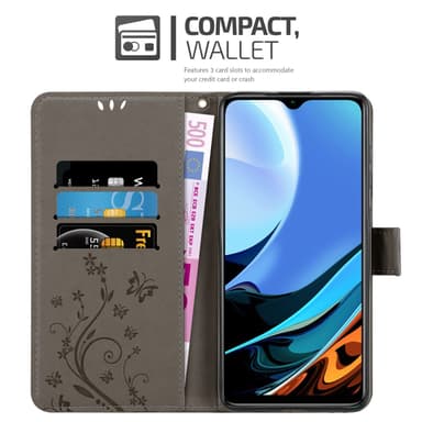 Xiaomi RedMi 9T / POCO M3 Plånboksfodral Skal (Grå)