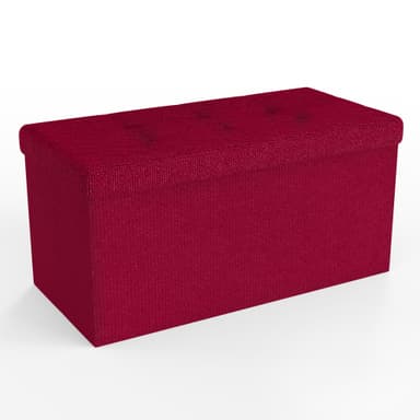 Hopfällbar Sittpall 76x38x38 cm Fotstöd (röd)