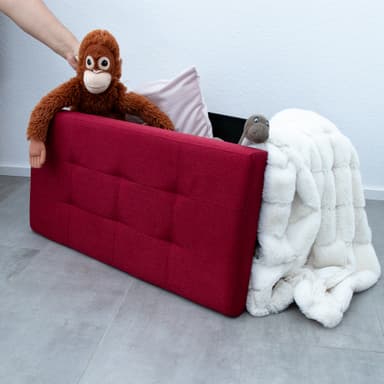 Hopfällbar Sittpall 76x38x38 cm Fotstöd (röd)