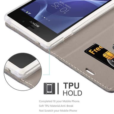 Sony Xperia M2 / M2 AQUA Plånboksfodral Skal (Grå)