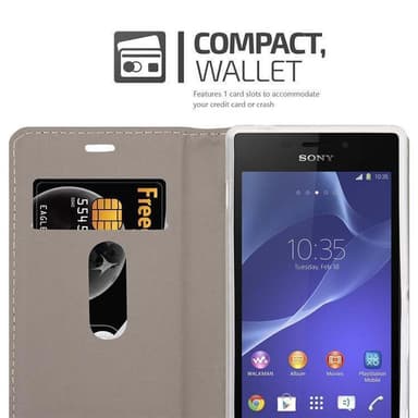 Sony Xperia M2 / M2 AQUA Plånboksfodral Skal (Grå)