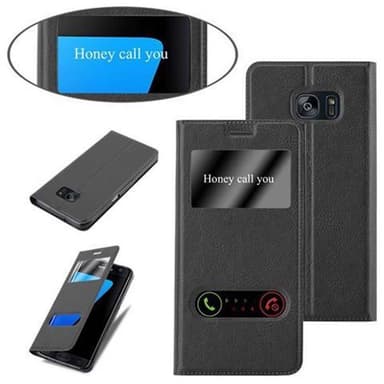 Samsung Galaxy S7 EDGE Plånboksfodral Skal (Svart)