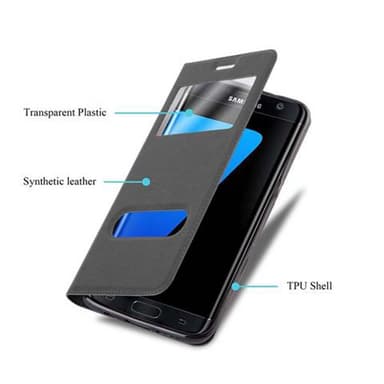 Samsung Galaxy S7 EDGE Plånboksfodral Skal (Svart)