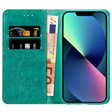iPhone 13 Plånboksfodral Skal (Turkos)
