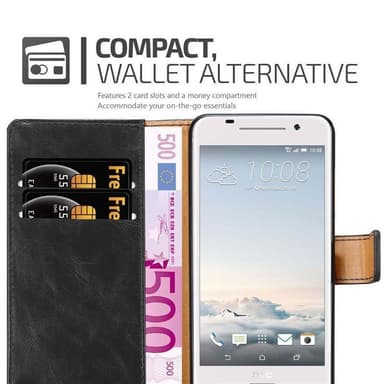 HTC ONE A9 Plånboksfodral Skal (Svart)