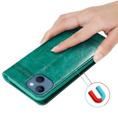iPhone 13 Plånboksfodral Skal (Turkos)