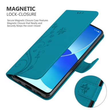 Oppo Reno6 5G Plånboksfodral Skal (Blå)