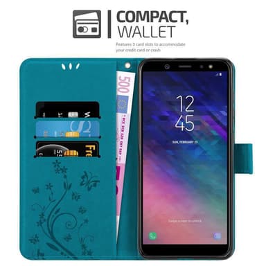 Samsung Galaxy A6 2018 Plånboksfodral Skal (Blå)