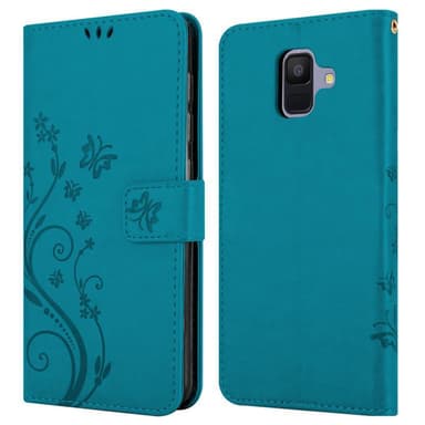 Samsung Galaxy A6 2018 Plånboksfodral Skal (Blå)