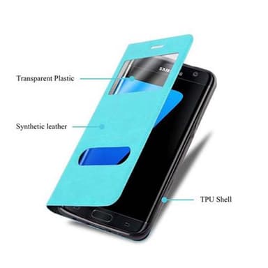 Samsung Galaxy S7 EDGE Plånboksfodral Skal (Turkos)