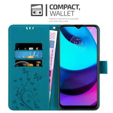 Motorola MOTO E20 / E30 / E40 Plånboksfodral Skal (Blå)