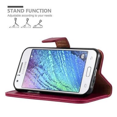 Samsung Galaxy J1 2015 Plånboksfodral Skal (Röd)