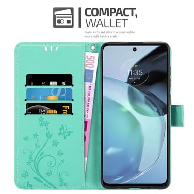 Motorola MOTO G72 Plånboksfodral Skal (Turkos)