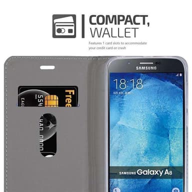 Samsung Galaxy A8 2015 Plånboksfodral Skal (Grå)