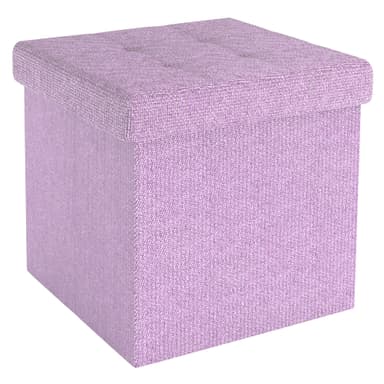 Hopfällbar Sittpall 38x38x38 cm Fotstöd (rosa)