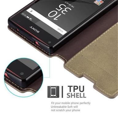 Sony Xperia Z5 COMPACT Plånboksfodral Skal (Brun)