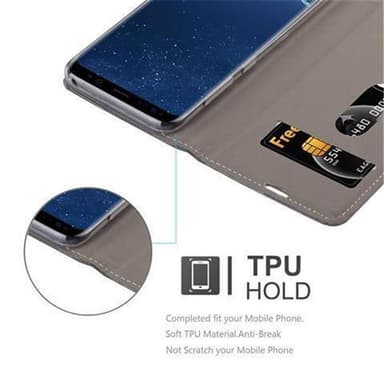 Samsung Galaxy S8 Plånboksfodral Skal (Grå)