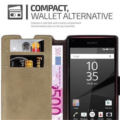Sony Xperia Z5 COMPACT Plånboksfodral Skal (Brun)