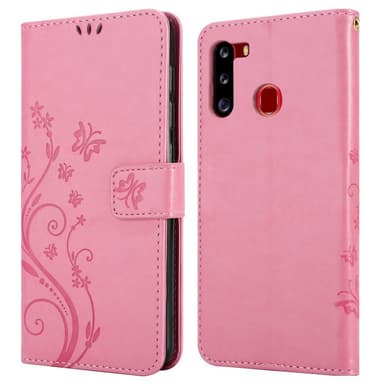 Samsung Galaxy A21 Plånboksfodral Skal (Rosa)