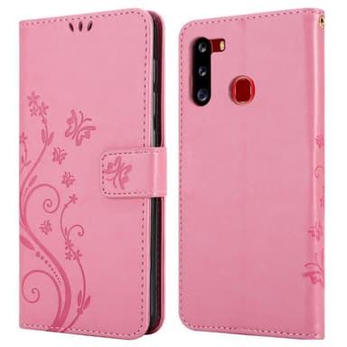 Samsung Galaxy A21 Plånboksfodral Skal (Rosa)