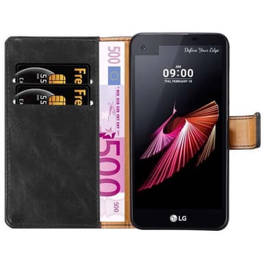 LG X SCREEN Plånboksfodral Skal (Svart)