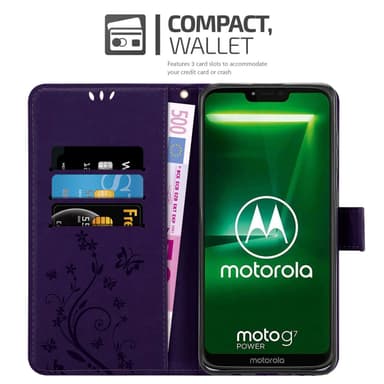 Motorola MOTO G7 POWER Plånboksfodral Skal (Lila)