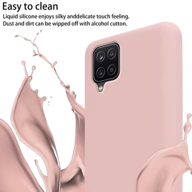 Samsung Galaxy A12 / M12 Skal Fodral Kedja (Rosa)