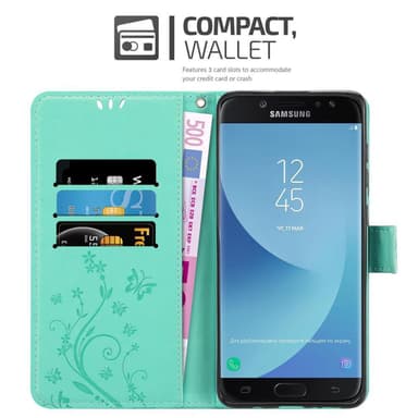 Samsung Galaxy J7 2018 Plånboksfodral Skal (Turkos)