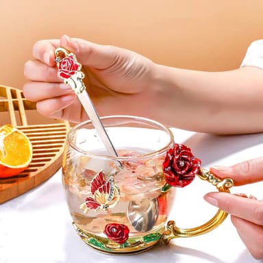 Fjärilste kopp Blommig kopp Kaffekopp Teacup 330 m