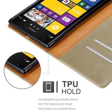 Nokia Lumia 1520 Plånboksfodral Skal (Brun)