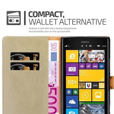 Nokia Lumia 1520 Plånboksfodral Skal (Brun)